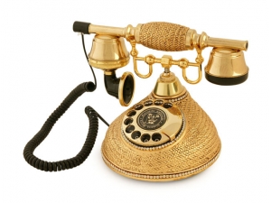 Hasır Altın Varaklı Swarovski Taşlı Telefon Anna Bell